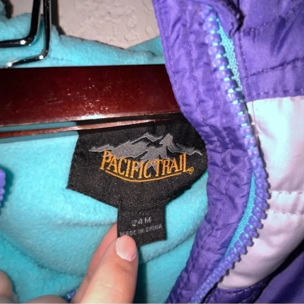 Kid's Pacific Trail Purple Hooded Puffer Jacket